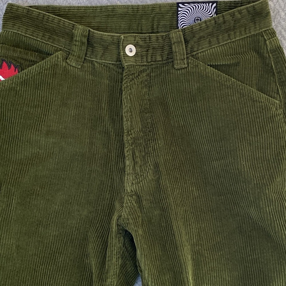 Spitfire Wheels Bighead Corduroy Pants Mens Sz Small 31 X 28 Olive Green - Picture 2 of 13